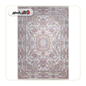 فرش ماشینی گیتی نقره‌ای و سرمه‌ای 8 رنگ 1200 شانه