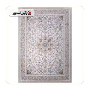 فرش ماشینی گل‌مهر نقره‌ای 8 رنگ 1200شانه