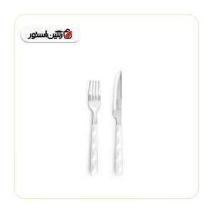 ست کارد و چنگال یونیکو مدل 5855 سفید